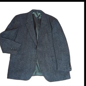 Vtg Pendleton Sports Coat quality heavy wool menswear print gray tweed  Sz 46